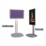 Single Plasma Display Floor Stand Height: 60″, Pole Color: Black