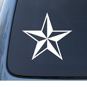NAUTICAL-STAR-Car-Truck-Notebook-Vinyl-Decal-Sticker-1112-Vinyl-Color-White