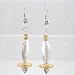 Brushed Satin Finish Sterling Silver and Vermeil Bead Earrings, #9537