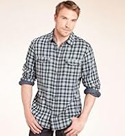 XXXL Blue Harbour Pure Cotton Ombre Checked Shirt