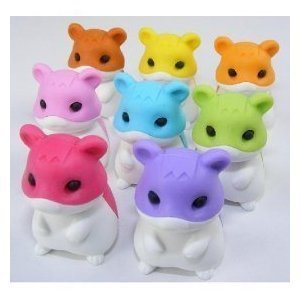 Hamster Japanese Erasers - 8 Pc