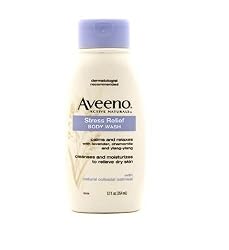 Aveeno Active Naturals Stress Relief Body Wash with Lavender, Chamomile & Ylang-Ylang, 12-Ounce Bottles (Pack of 3)