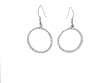 Sterling Silver CZ Lined Circle Fashion Earrings