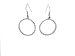 Sterling Silver CZ Lined Circle Fashion Earrings title=