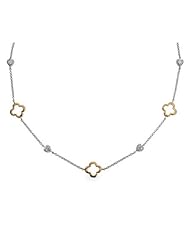 Designer Inspired Gold & Silver Four Petal & Hearts Necklace