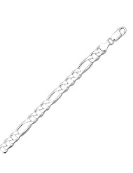 Sterling Silver 30 Inch Figaro 180 Chain Necklace - 7.0mm Wide