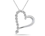 .25ctw Journey Diamond Heart Pendant in White Gold