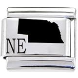 Body Candy Italian Charms Laser Abbreviated - NEBRASKA