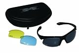 Miken Interchangeable Eyewear - Polarized Gray, Enhancing Blue and Bright Enhancing Canary Yellow Lenses - Cleaning Cloth and Hard Shell Case