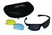 Miken Interchangeable Eyewear - Polarized Gray, Enhancing Blue and Bright Enhancing Canary Yellow Lenses - Cleaning Cloth and Hard Shell Case