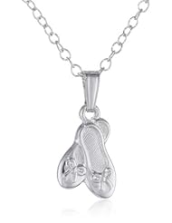 Sterling Silver Childrens Ballet Slippers Pendant, 15"