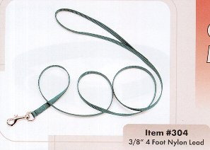 Nylon Single Leash, Hunter Green,3/8'' x 4'