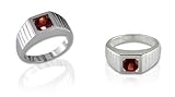 Round Cut Garnet Ring Sterling SIlver