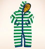 Cotton Rich Striped Hooded Towelling All-in-One