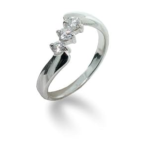 Three Stone and Sterling Silver Friendship Ring – 9