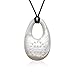 Siliconies Metallic Egg Pendant (Teething, Nursing, Sensory) - Discounted due to uneven coloring (Metallic White)