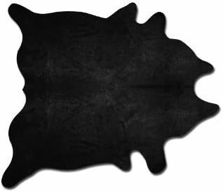 NAPLES COWHIDE AREA RUG LEATHER BLACK 6' x 7'
