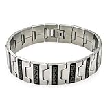 Stainless Steel Celtic Design w/ Black Stripe Men