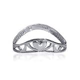 10KT White Gold Heart Thumb Ring 10K Band