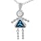 Tanz Silver Boy/Girl Birthstone Pendant Necklace - 18"
