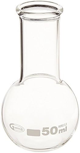Boiling Flask, Flat Bottom 50 Ml, Pack of 6 Borosilicate Glass