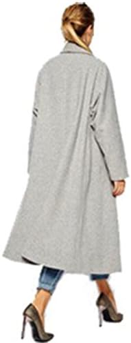 OVERMAL Fashion Women Slim Fit Woolen Coat Trench Coat Long Jacket Outwear Overcoat (ASIA XL)