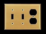 Wall Plates: Switchplates Brass Solid Brass, Solid Brass Double Toggle/Outlet wall plate