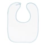 Bumkins 2-ply Flannel Drool Bib-White Satin Trim