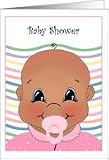 African American New Baby Shower Invitations for a Baby Girl Card