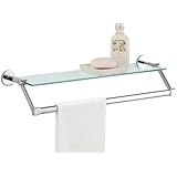 Organize It All Glass Shelf with Chrome Towel Bar