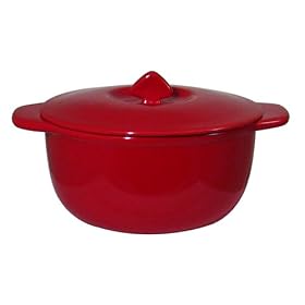 Chantal 2-1 2 Quart Round Covered Casserole, Glossy Red by Chantal