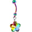 Handcrafted Titanium Aurora Flower Belly Ring