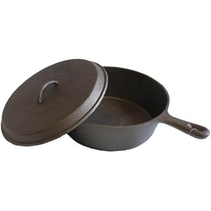 Cajun Cookware Cast Iron Chicken Fryer W  Handle And Basket 4 Qt. by 