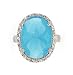 Jewelry : BLUE MILKY OVAL STONE RING