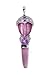 Sterling Silver, Pink Fiber Optic Glass & Multi-Gemstone Goddess Pendant by Sajen
