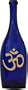 Cobalt Blue Curvy Incense Bottle Burner with Om Design