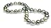 13.1 x 15.4mm multicolor black Tahitian south sea cultured pearl necklace 19"