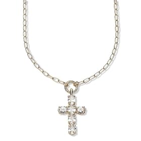 Gold Plated Crystal Cross Necklet