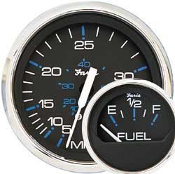 SportingGoods: FARIA CHESAPEAKE SS BLACK MARINE INSTRUMENTS TRIM GAUGEStyle. Mercury/Mariner OB, Mercruiser, Volvo DP & Yamaha '01 & Newer