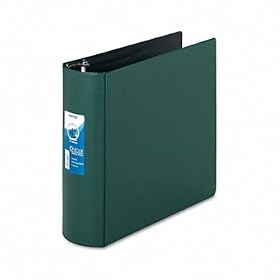 Contour Heavy-Duty Locking Round Ring Binder, 11 x 8-1/2, 4 Capacity, Green