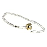 Quality Bracelet for Pandora Charms: Silver Plated Bracelet with Gold Plated Clasp in 19, 20 and 21 cm (7.5, 7.8 and 8.3 inches)