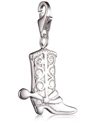 VINANI brand Germany 925 Sterling Silver Charm Pendant Cowboy Boots shiny Wild West HCOS