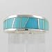 Sterling Silver and Turquoise Inlaid Ring Designed by Calvin Begay, Size 7 1/4, #10282