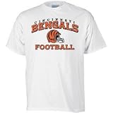 Cincinnati Bengals White Stacked Helmet T-Shirt - Large