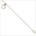 14k Yellow and Rose Gold, Dangling Heart Charm Anklet with Sparkly Created Gems.