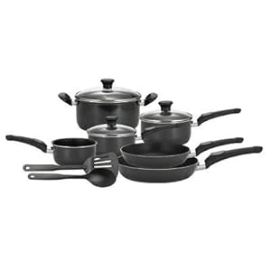 T-Fal Premier Collection Hard Enamel 11 Piece Cookware Set Black