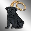 Pug Black Best Friends Keychain - Single piece