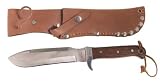  : BW Fallschirmspringermesser, Holzgriff, Lederscheide, L&auml;nge: 27,5 cm, Klinge: 16 cm