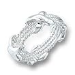 Women's Band Style NoStone Rhodium Ring, Size: 5-10