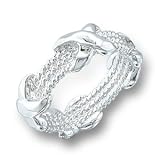 Women's Band Style NoStone Rhodium Ring, Size: 5-10